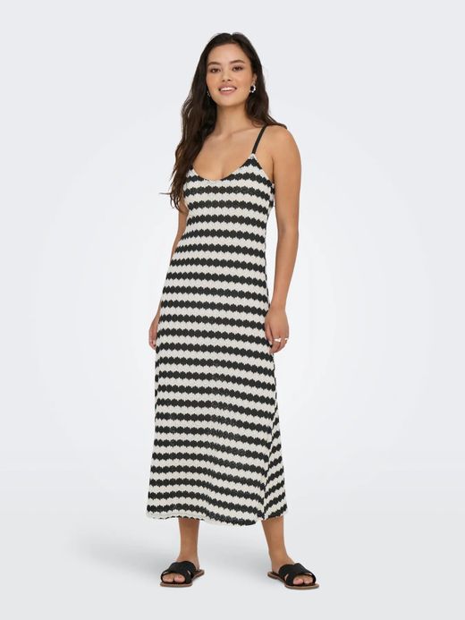Vestido de tirantes rayas bicolor Only Black