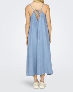 Vestido largo de tirante fino Only Light Blue Den