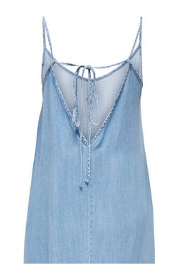 Vestido largo de tirante fino Only Light Blue Den