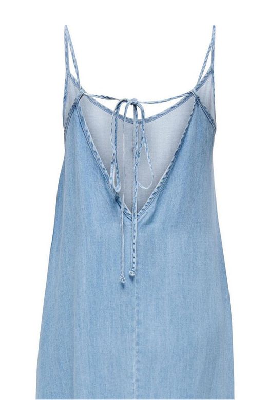 Vestido largo de tirante fino Only Light Blue Den