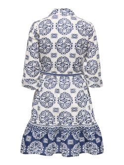 Vestido m. 3/4 con estampado geométrico Jdy Cloud Dancer