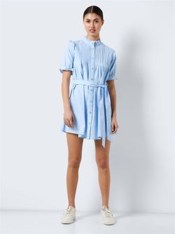 Vestido m/c camisero con cinturón Noisy May Cerulean
