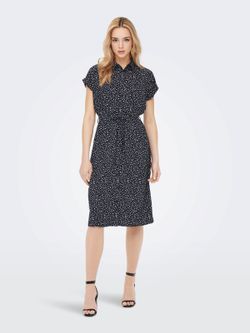 Vestido m/c con microdibujo abastracto Only Black