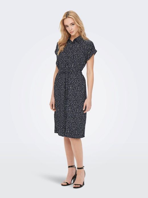 Vestido m/c con microdibujo abastracto Only Black