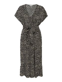 Vestido midi con estampado zebra Only Black