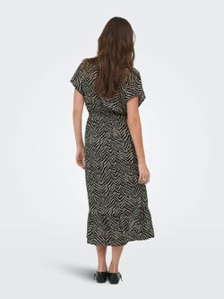 Vestido midi con estampado zebra Only Black