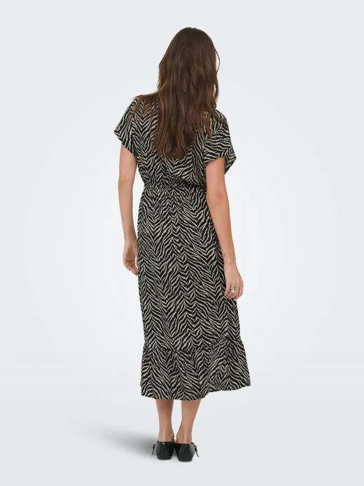 Vestido midi con estampado zebra Only Black