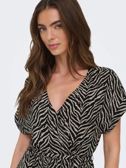 Vestido midi con estampado zebra Only Black