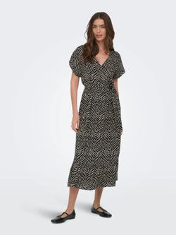 Vestido midi con estampado zebra Only Black