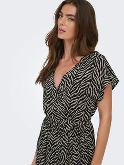 Vestido midi con estampado zebra Only Black
