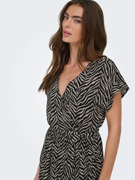 Vestido midi con estampado zebra Only Black