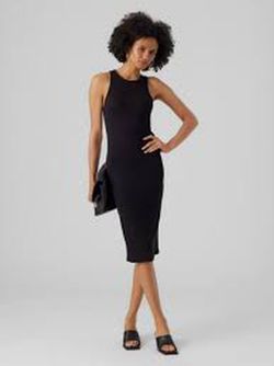 Vestido sin mangas canalé Vero Moda Black