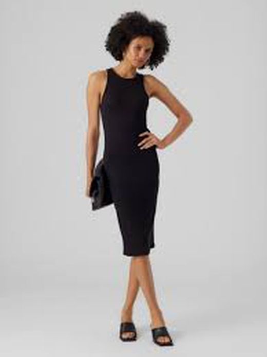 Vestido sin mangas canalé Vero Moda Black