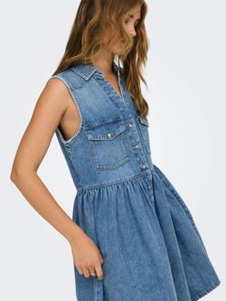 Vestido s/m corto tejano Only Medium Blue
