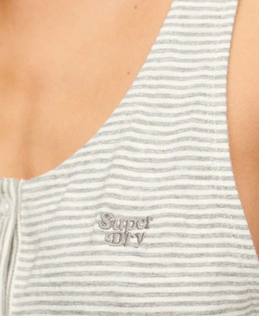 Vestido s/m largo con rayas Superdry Oatmeal