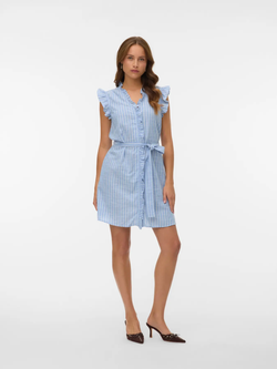 Vestido s/m con rayas Vero Moda Sky Blue
