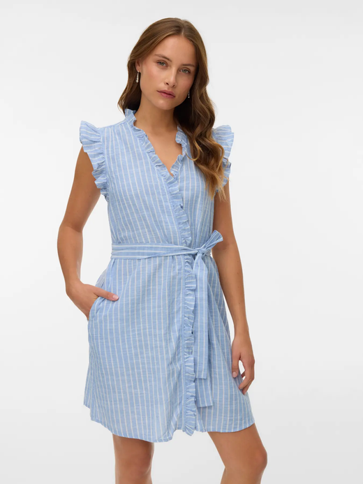 Vestido s/m con rayas Vero Moda Sky Blue