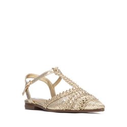 Zapato plano con calados metalizados Xti Oro