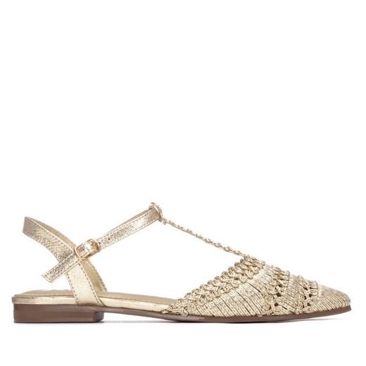 Zapato plano con calados metalizados Xti Oro