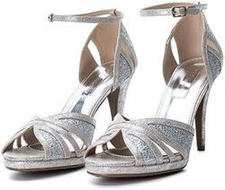 Zapato sra. tacón fino metalizado serpiente Xti Plata