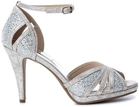 Zapato sra. tacón fino metalizado serpiente Xti Plata