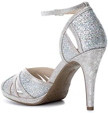 Zapato sra. tacón fino metalizado serpiente Xti Plata