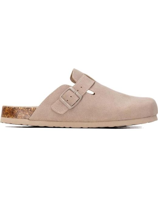 Zueco antelina con hebilla Xti Beige